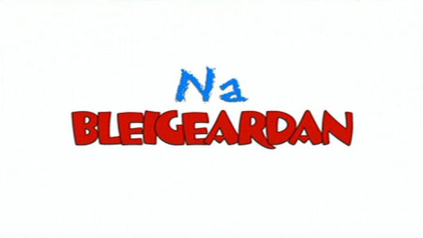 logo for Na Bleigeardan - Ceiteag CÃ²-Ach-Mi (Know It All Nancy... in The Dinosaurs)