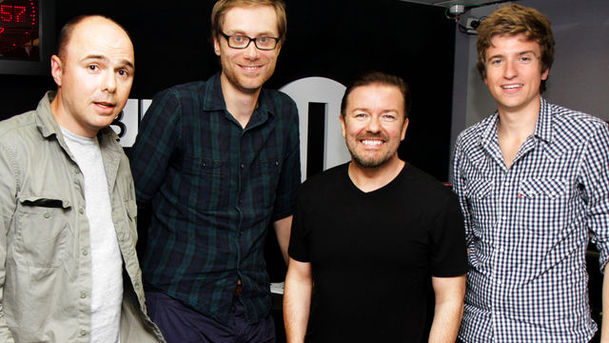 logo for Greg James - Monday - Ricky Gervais, Stephen Merchant and Karl Pilkington