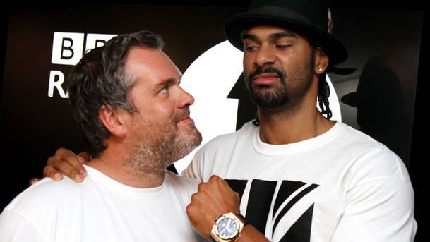 logo for The Chris Moyles Show - Monday - The Hayemaker in the studio