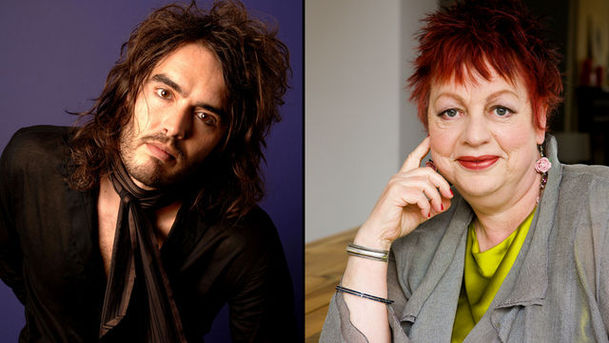 logo for Front Row - Russell Brand and Jo Brand; Wall Street review.